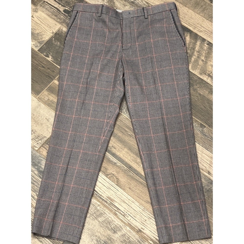 Louis‎ Castel Men's Glen Plaid Golf Ankle Pants Wool Feel Size 34x28